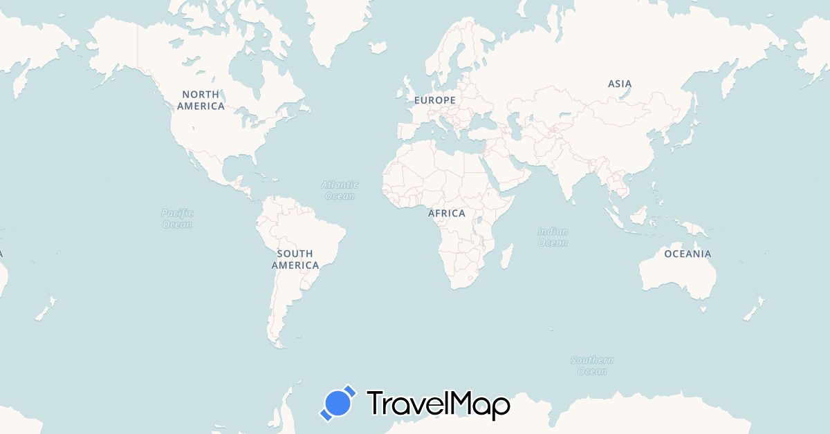 TravelMap itinerary: driving, bus, plane, boat in Antigua and Barbuda, Bahamas, Colombia, Cuba, Dominica, Dominican Republic, Haiti, Saint Kitts and Nevis, United States (North America, South America)